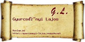 Gyurcsányi Lajos névjegykártya